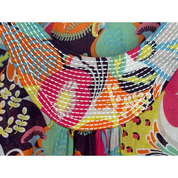 Boden Paisley Mini Dress Multicolor Orange 3/4 Sleeves Twee Bohemian Summer 2 - Picture 4 of 9